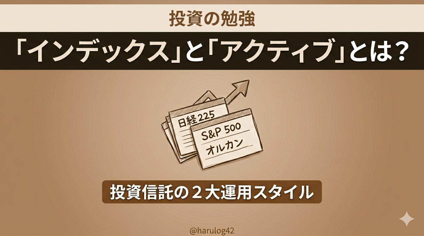 投資信託の２大運用スタイル「インデックス」と「アクティブ」